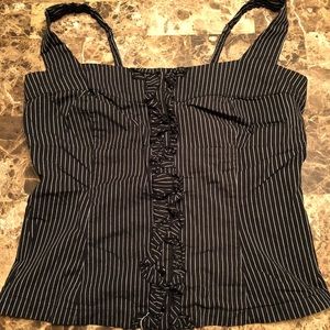 Torrid black and white gothic corset top.